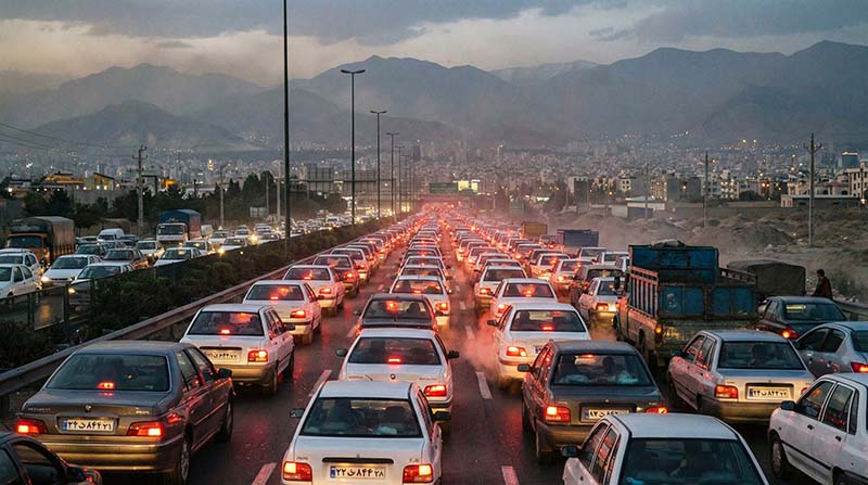 ترافیک سنگین اتوبان تهران کرج - دلیل خستگی و کلافگی کودک قبل از عکاسی